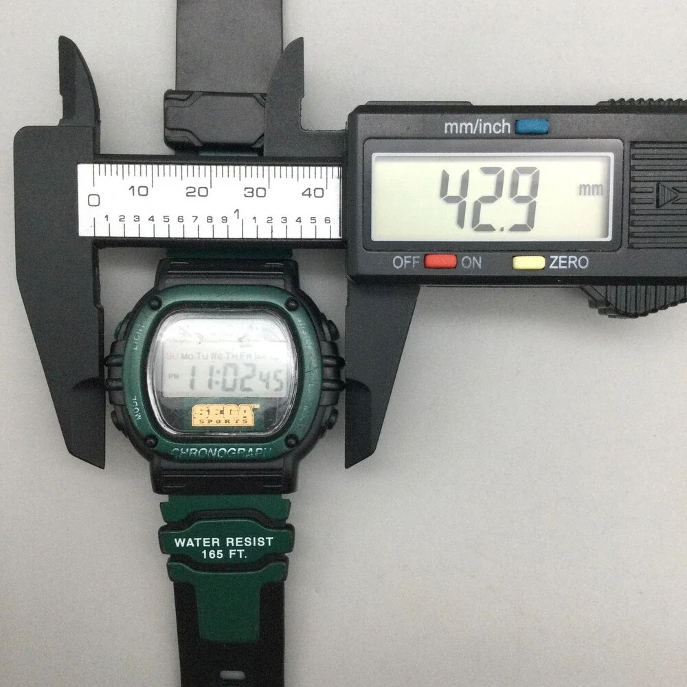Vintage SEGA-GLO Sega Sports Mens Watch 43mm Digital Chronograph New Battery